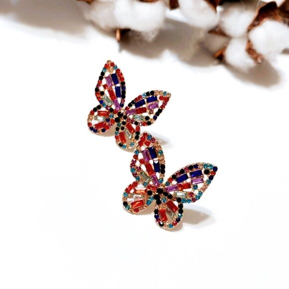 Anthropologie Multicolor Butterfly Earrings - Picture 2 of 6